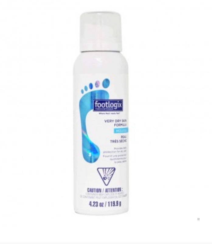 Footlogix very dry skin foot cream mousse formula with Dermal Infusion Technology® is proven to moisturize and restore very dry skin. It contains Urea to hydrate skin prone to dryness. It is Ideal for seniors and people with Diabetes.