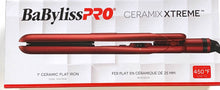 Load image into Gallery viewer, Babyliss Pro Ceramix xtreme Red  1inch flat iron. Dual voltage. heats up to 450 degrees Fahrenheit. Temperature control.  8 foot swivel cord
