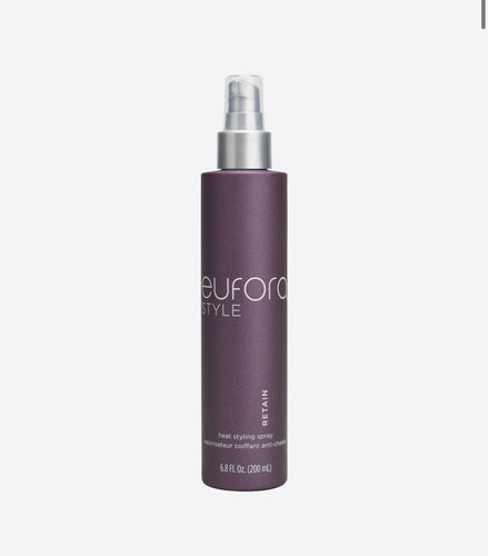 Eufora Retain is Multipurpose styler applied to dry hair prior tp using hot tools. Assists in holding curls or keeping hair smooth throughout the day.
