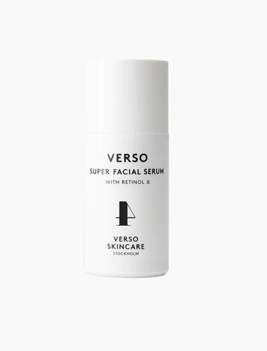 Verso Super Facial Serum is a rich creamy serum for restoring and strengthening the skin. With a higher dose of Retinol 8, this face serum gives the skin an extra boost and promotes long-term skin health.
