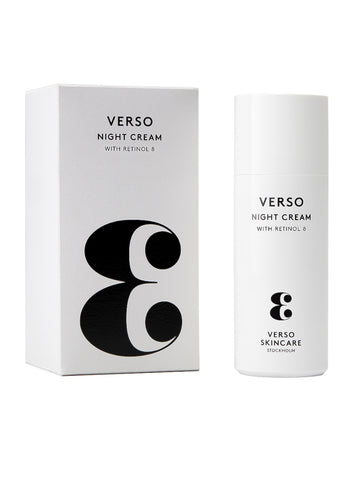 A CALMING AND REPAIRING NIGHT CREAM WITH RETINOL 8 Verso Night Cream calms, repairs, and rejuvenates your skin. Formulated with Retinol 8, it leaves your skin softer and younger-looking.