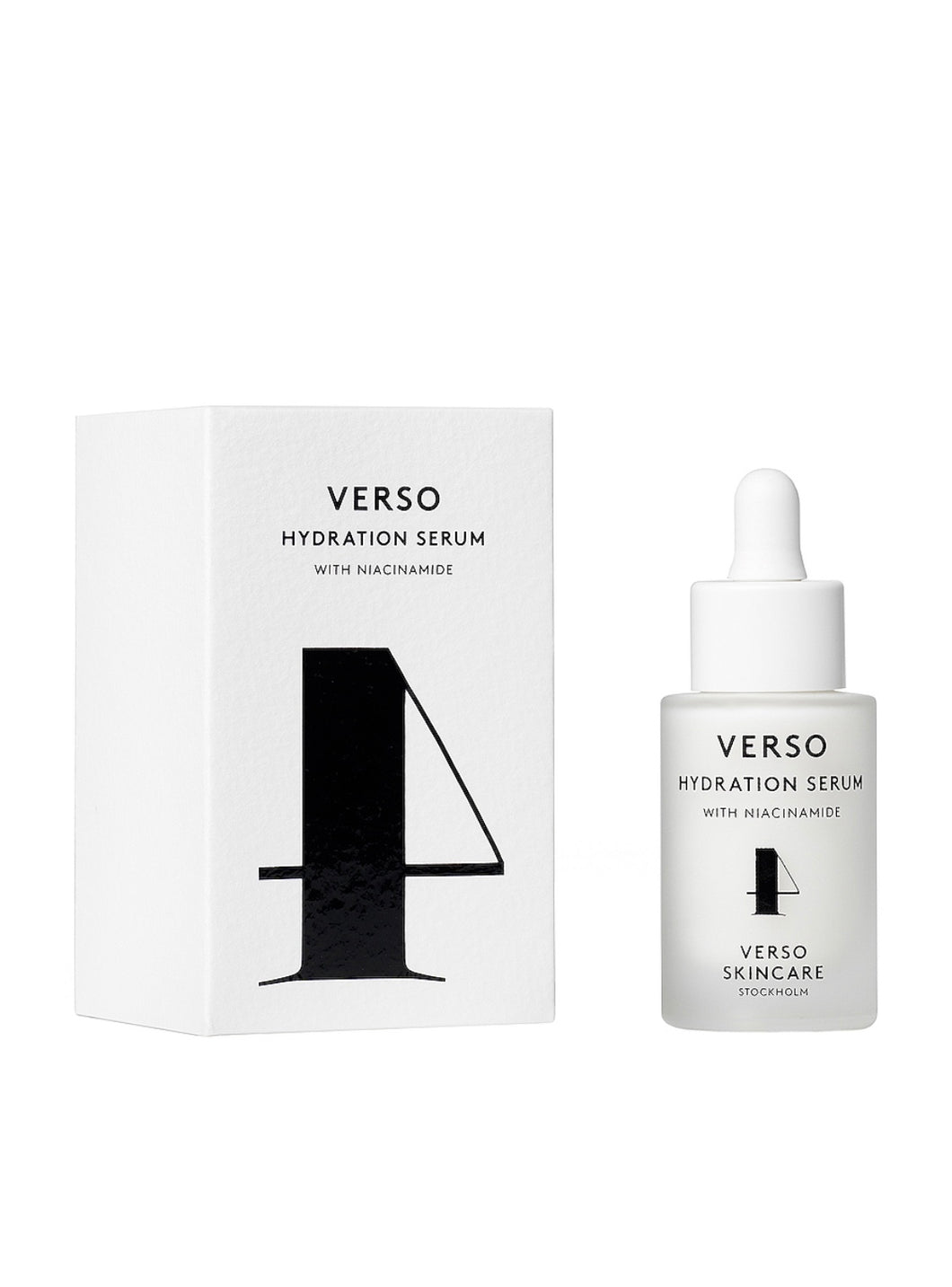A HYDRATING AND BARRIER REPAIRING SERUM WITH NIACINAMIDE Verso Hydration Serum provides optimal and immediate moisturization, long-term hydration and continuous skin barrier repair for dry skin. By effectively preventing the skin from drying out this serum keeps the skin smooth and rejuvenated.